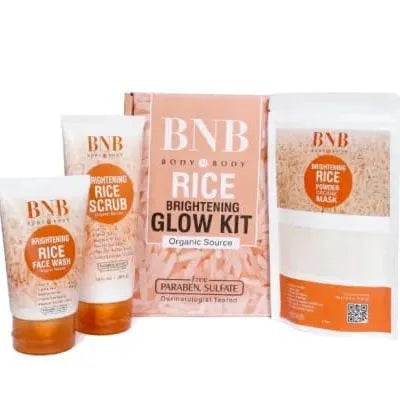 3 in 1 Brightening Glow Kit Rice Scrub Face Wash + Mask