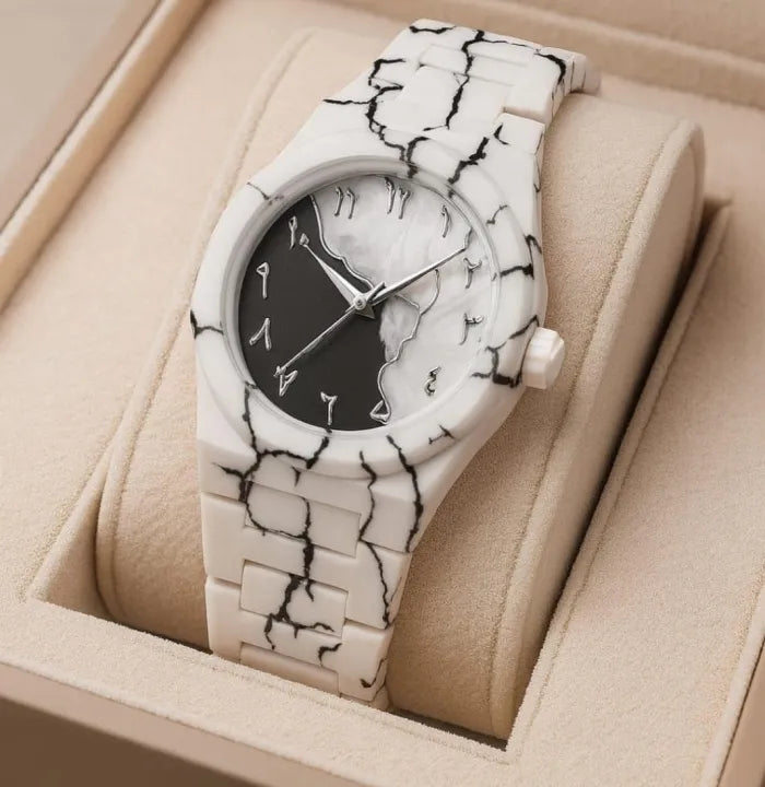 White Marble Arabic Aura Luxury Stylish Fiber Men & Women