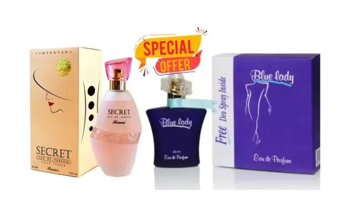 Pack of 2 Blue Lady & Secret Perfume for Women