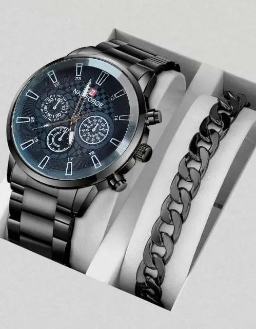 Casual Watch Stainless Chain Pack of 2