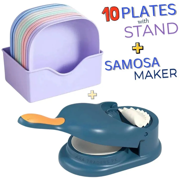 Samosa & Kachori Maker 2 in 1 & 10 Plates Free