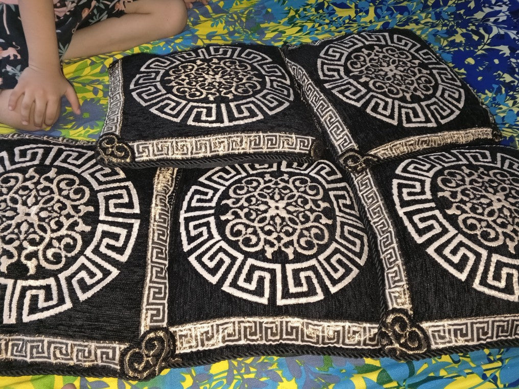 Velvet Jacquard Cushion Covers Pack of 5